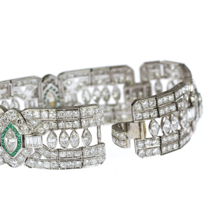 Art deco náramek s diamanty - 21,60 ct