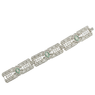 Art deco náramek s diamanty - 21,60 ct