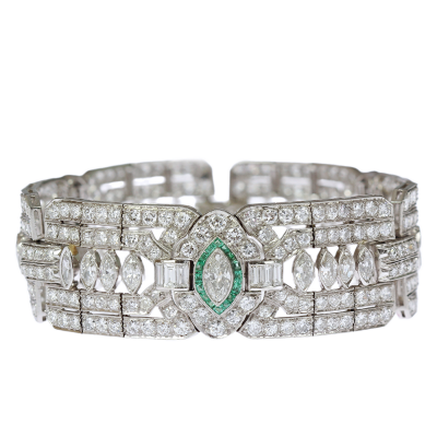 Art deco bracelet with diamonds - 21.60 ct