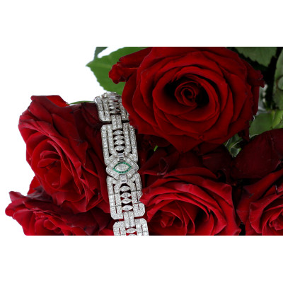 Art deco náramek s diamanty - 21,60 ct