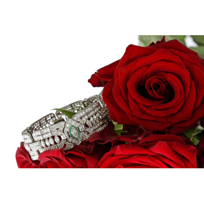 Art deco náramek s diamanty - 21,60 ct