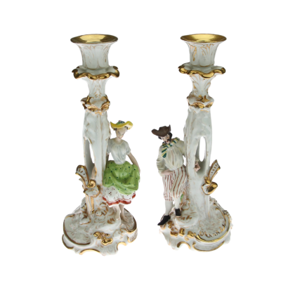 Porcelain figural candlesticks - Loket