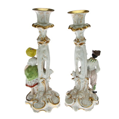 Porcelain figural candlesticks - Loket