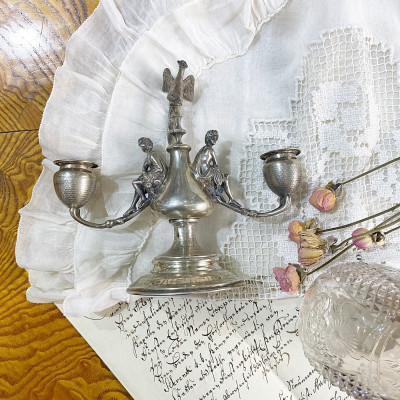 Austro-Hungarian silver candlestick