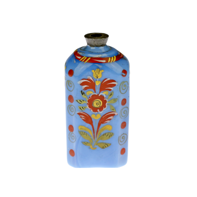 Hand painted glass bottle