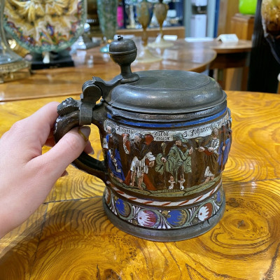 PRODÁNO - Kameninový korbel - Kreussen, okolo roku 1680