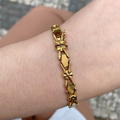 Italský růžovozlatý náramek - 20,5 cm