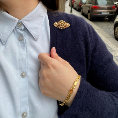 Italský růžovozlatý náramek - 20,5 cm