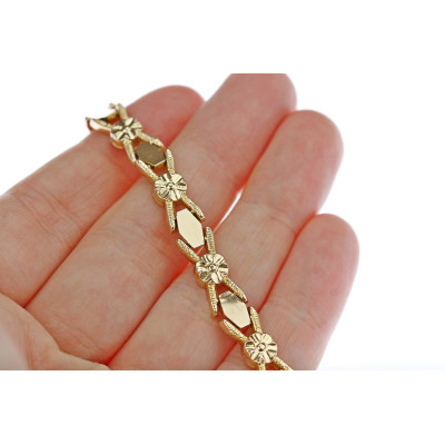 Italský růžovozlatý náramek - 20,5 cm