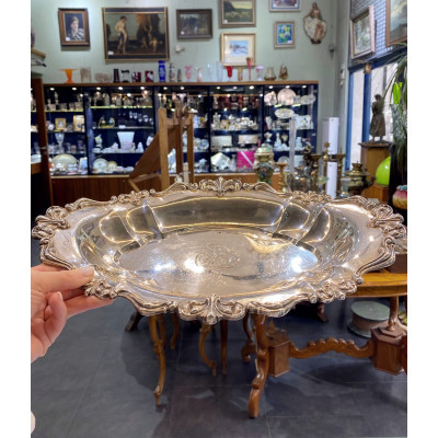 Oválná stříbrná mísa - konec 19. století