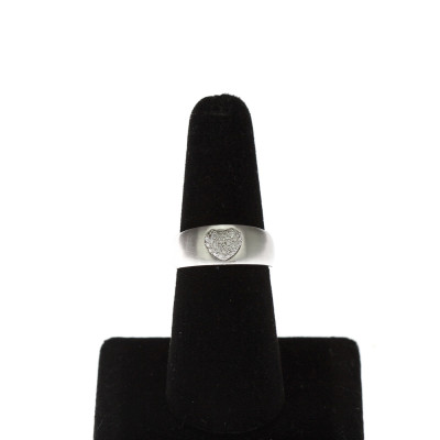 Gold ring with diamond heart