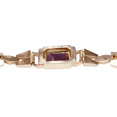 Rose gold bracelet with sapphire - 1950s