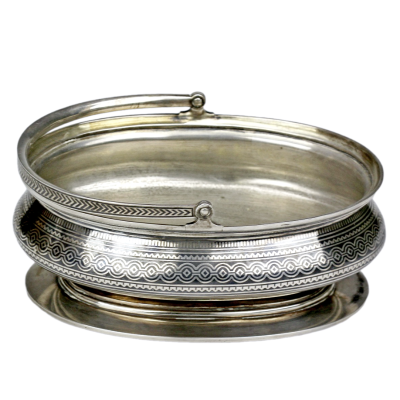 PRODÁNO - Stříbrný košík - konec 19. století, A. Postnikov