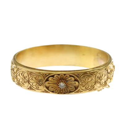 SOLD - Austro-Hungarian gold bracelet with diamond