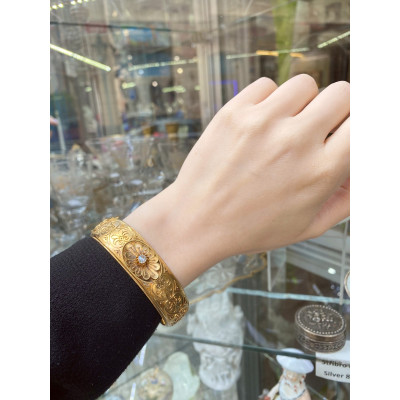 PRODÁNO - Rakousko-uherský zlatý náramek s diamantovou routou