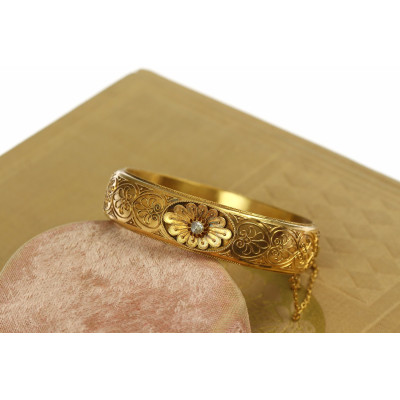 PRODÁNO - Rakousko-uherský zlatý náramek s diamantovou routou