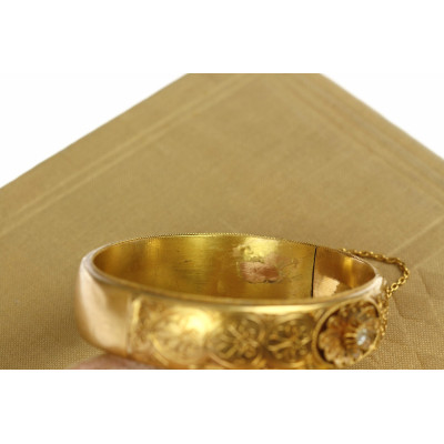 PRODÁNO - Rakousko-uherský zlatý náramek s diamantovou routou