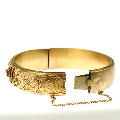 PRODÁNO - Rakousko-uherský zlatý náramek s diamantovou routou