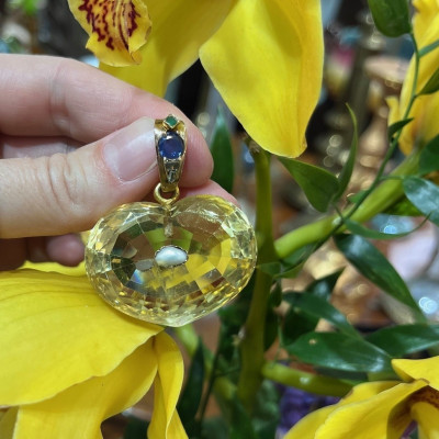 PRODÁNO - Přívěsek ve tvaru srdce - citrín 130 ct