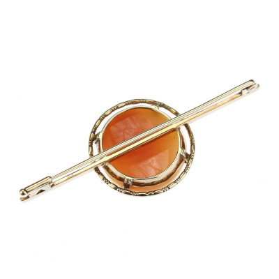 Zlatá brož s kamejí