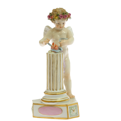 Porcelain statue of cupid - Meissen, 19th century