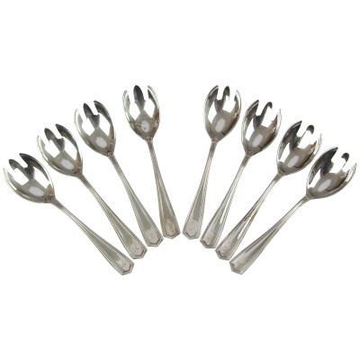 Small ice cream silver forks - set of 8 pieces