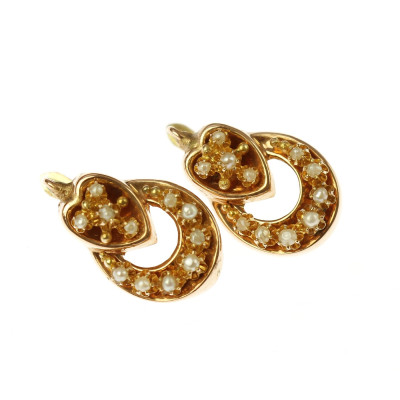 Zlaté náušnice s perličkami