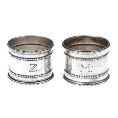 Pair of silver napkin rings - 1920s