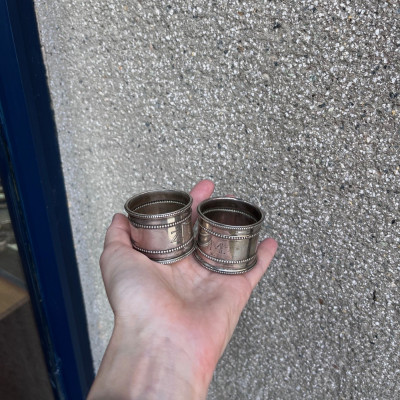 Pair of silver napkin rings - 1920s