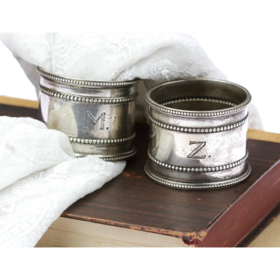 Pair of silver napkin rings - 1920s