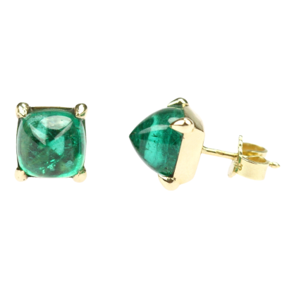 Gold earrings with emeralds 6,24 ct