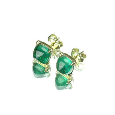 Zlaté náušnice se smaragdy 6,24 ct