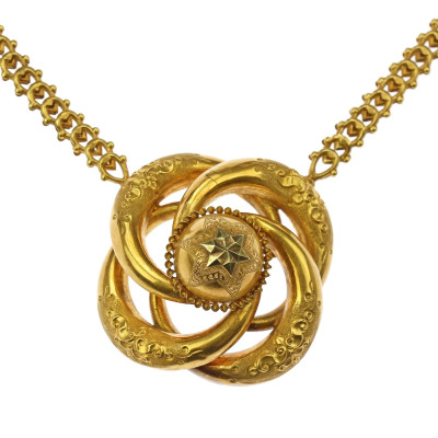 Rakousko-uherský zlatý náhrdelník "uzel"