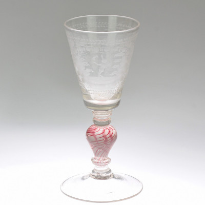 SOLD - Baroque goblet with engraving of cupid