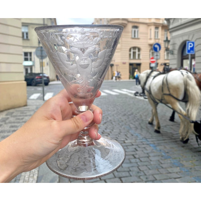 SOLD - Baroque glass goblet - VIVAT LEOPOLDVS