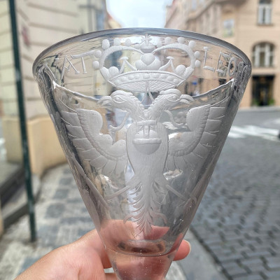 SOLD - Baroque glass goblet - VIVAT LEOPOLDVS