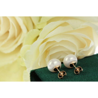 Perlové náušnice se zlatým zapínáním