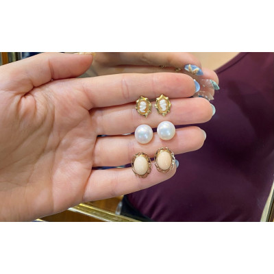 Perlové náušnice se zlatým zapínáním