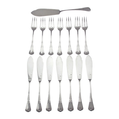 Art deco fish silver cutlery - France