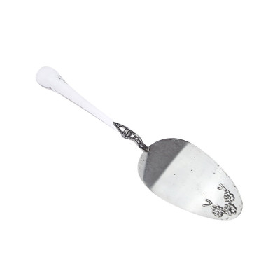 Silver spatula with glass handle