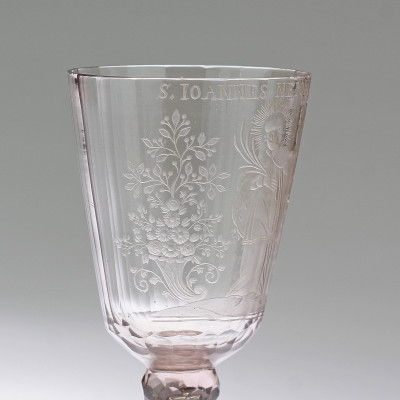 PRODÁNO - Pohár se sv. Janem Nepomuckým - pol. 18. století