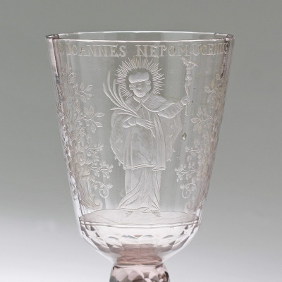 PRODÁNO - Pohár se sv. Janem Nepomuckým - pol. 18. století