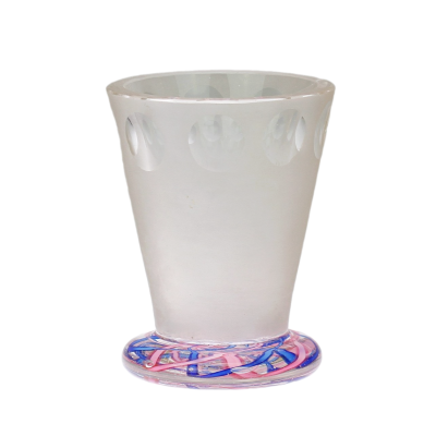 Glass beaker with monogram - 1st half of the 20th century