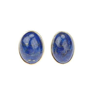 Gold earrings with lapis lazuli