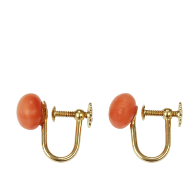 Zlaté náušnice s mořským korálem
