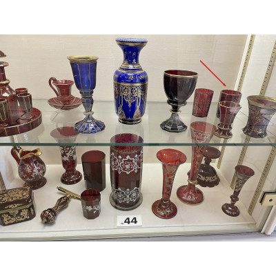 Číše s rubínovou lazurou a zlacením - 1840-1850