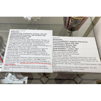 Číše s rubínovou lazurou a zlacením - 1840-1850