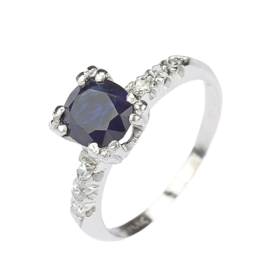 Platinum ring with sapphire - GIA CERTIFICATE