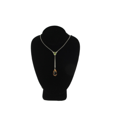 Zlatý náhrdelník s peridotem, citrínem a diamanty