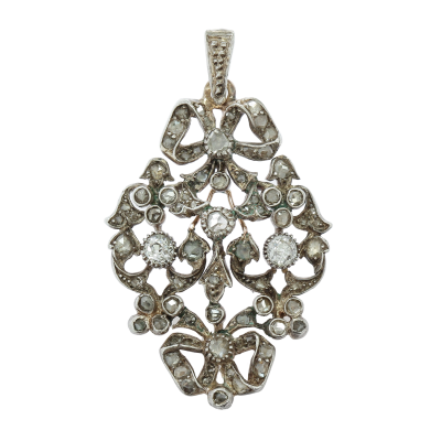 Austro-Hungarian gold pendant with diamonds - 19th century